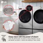 LG - 5 cu. Ft  Front Load Washer in Stainless - WM5800HVA - Image 7