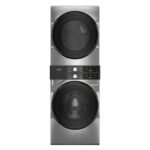 Whirlpool - 5.2 cu. Ft Washer and 7.4 cu. Ft Vented Electric Dryer WashTower in Silver - YWEF5727TR